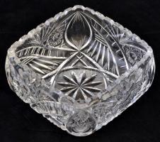 Kristály kínáló tál. Hibátlan 17x17 cm