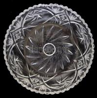 2 db kristály kínáló tál apró lepattanásokkal d: 22 cm, 25 cm