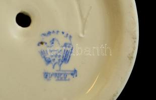 Aquincumi fésülködő porcelán akt, kézzel festett, jelzett, hibátlan, m: 23,5 cm