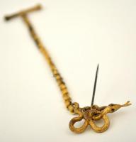 Antik, aranyozott kígyós és kígyó nélküli zsebóra tartó lánc