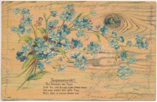 Vergissmeinnicht / Forget-me-not, flowers, Emb. floral litho (EK)