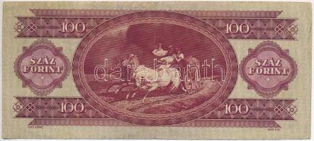 1947. 100Ft nyomdai papírránccal T:III
Hungary 1947. 100 Forint with printing crease C:F
Adamo F27