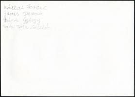 Filmjelenet híres színészekkel (Tahi Tóth László, Bárdi György, stb.), fotó, hátulján feliratozva, 1...