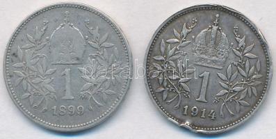 Ausztria 1899-1914. 1K Ag "Ferenc József" (2x) T:2-,3 ph.
Austria 1899-1914. 1 Corona Ag ...