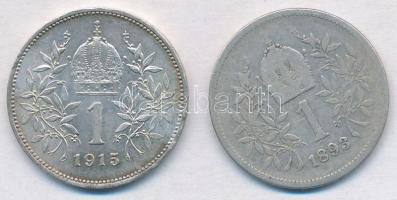 Ausztria 1893-1915. 1K Ag "Ferenc József" (2x) T:3,2
Austria 1893-1915. 1 Corona Ag &quot...