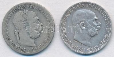 Ausztria 1899-1915. 1K Ag "Ferenc József" (2x) T:2-,2 Austria 1899-1915. 1 Corona Ag "Franz Joseph" (2x) C:VF,XF