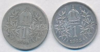 Ausztria 1899-1915. 1K Ag "Ferenc József" (2x) T:2-,2
Austria 1899-1915. 1 Corona Ag &quo...