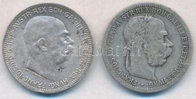 Ausztria 1901-1915. 1K Ag "Ferenc József" (2x) T:2-,2 Austria 1901-1915. 1 Corona Ag "Franz Joseph" (2x) C:VF,XF