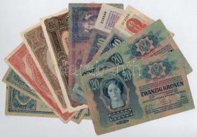 1906-1920. Vegyes korona tétel 1-20K (10x) T:III-IV