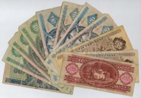 1946-1986. 11db-os forint bankjegy tétel, benne 1946. 100Ft, 1949. 20Ft T:III-IV