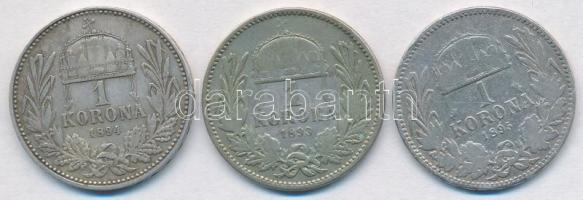 1893KB-1895KB 1K Ag "Ferenc József" (3xklf) T:2,2-,3