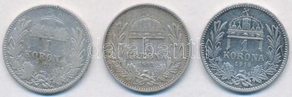 1893KB-1915KB 1K Ag "Ferenc József" (3xklf) T:2,2-,3