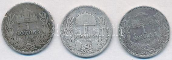 1893KB-1895KB 1K Ag "Ferenc József" (3xklf) T:2-,3 ph
