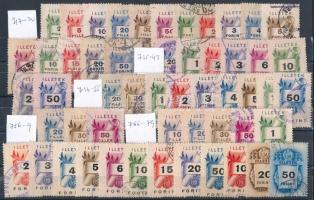 Okmánybélyeg tétel 1 db nagyalakú berakólapon és 1 db stecklapon (22.200)