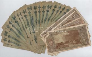 1930. 20P (20x) + 1945. 50P (4x) T:III,III- egyik vágott