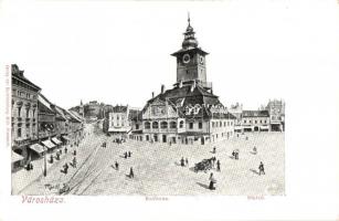 Brassó, Kronstadt, Brasov; Városháza, tér. Hiemisch kiadása / town hall, square