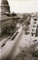 cca 1965 Budapesti villamosok a Bajcsy-Zsilinszky úton, szabadon felhasználható vintage negatív, 6x9 cm