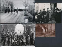 Csendőrök, 4 db fotó, ebből kettő darab vintage kép, kettő másolat ismeretlen képi forrásról, 6x9 cm...