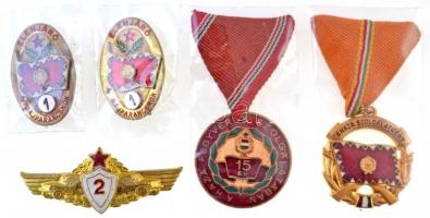 9db-os vegyes magyar és külföldi militária tétel, közte "A Haza Fegyveres Szolgálatában 15 év", "Élenjáró Rajparancsnok" T:1-,2