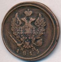 Orosz Birodalom 1813. 2k Cu T:2- ph. Russian Empire 1813. 2 Kopeks Cu C:VF edge error Krause C#118.3