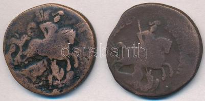 Orosz Birodalom 1758. 2k Cu valószínűleg hamis + 1761. 2k Cu T:3,3- Russian Empire 1758. 2 Kopeks Cu probably fake + 1961. 2 Kopeks Cu C:F,VG Krause C#7.2