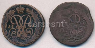 Orosz Birodalom 1758. 2k Cu valószínűleg hamis + 1761. 2k Cu T:3,3-
Russian Empire 1758. 2 Kopeks C...