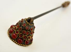 Díszes réz koppantó, h: 33,5                    cm