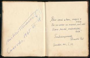 cca 1960 Emlékkönyv sok rajzzal és néhány színész aláírással,. Pl Bilicsi Tivadar