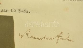 1940 Keresztes -Fischer Ferenc (1881-1948) belügyminiszter által saját kezűleg aláírt rendőrtanácsos...