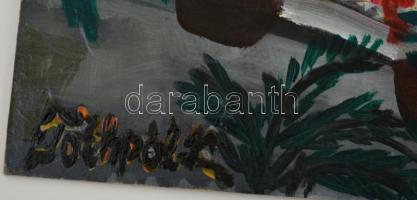 Tóthpál Katalin (1977- ): Korčula, akril, farost, jelzett, 40×65 cm