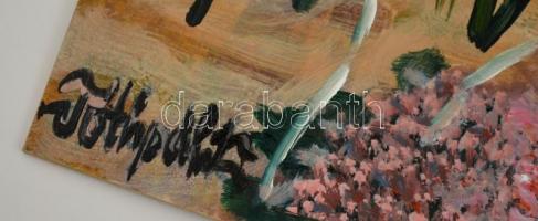 Tóthpál Katalin (1977- ): Tengerpart, akril, farost, jelzett, 40×60 cm