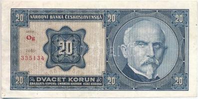 Csehszlovákia 1926. 20K T:III Czechoslovakia 1926- 20 Korun C:F Krause 21