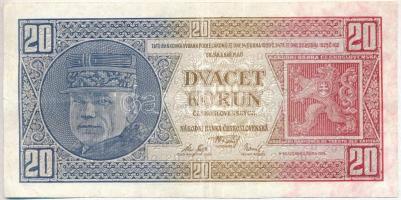 Csehszlovákia 1926. 20K T:III
Czechoslovakia 1926- 20 Korun C:F
Krause 21