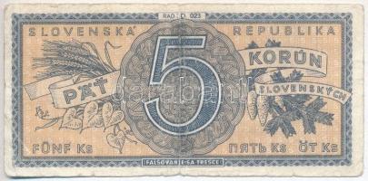 Szlovákia 1945. 5K T:III-
Slovakia 1945. 5 Korun C:VG
Krause 8