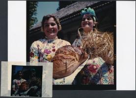 1966. augusztus 20., Kalocsa, új kenyér, 1 db szabadon felhasználható vintage színesdia (6x6 cm) és ...