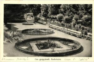 Csízfürdő, Cíz Kupele; gyógyfürdő parkrészlet, Baranyai Kálmán kiadása / spa park (EK)