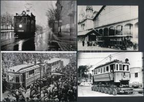 Villamosok tétele, 13 db fotó (ebből 9 db vintage kép), 9x12 cm és 13x18 cm között