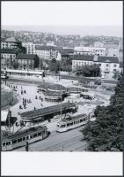 cca 1970 Budapest, Moszkva tér, 2 db vintage negatívról készült mai nagyítás, 18x25 cm
