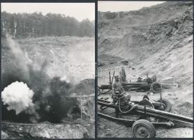 cca 1966 Rudabánya, vasércbánya előkészítése és a zalahápi kőbánya, 3 db vintage fotó, 16,5x11,5 cm
