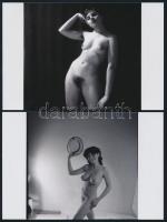 cca 1979 Jóleső emlékek, 13 db szolidan erotikus fénykép, vintage negatívokról készült mai nagyításo...