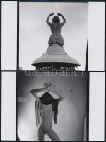 cca 1979 Jóleső emlékek, 13 db szolidan erotikus fénykép, vintage negatívokról készült mai nagyításo...