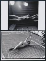 cca 1979 Jóleső emlékek, 13 db szolidan erotikus fénykép, vintage negatívokról készült mai nagyításo...