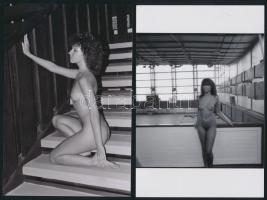 cca 1979 Jóleső emlékek, 13 db szolidan erotikus fénykép, vintage negatívokról készült mai nagyításo...