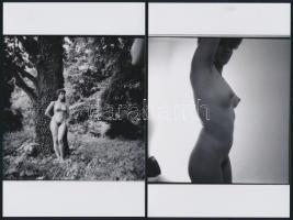 cca 1979 Jóleső emlékek, 13 db szolidan erotikus fénykép, vintage negatívokról készült mai nagyításo...