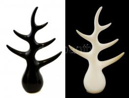 2 db mázas kerámia nyaklánc- és gyűrűtartó, jelzés nélkül, apró kopásnyomokkal, m: 30 cm