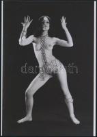cca 1974 Láncos táncos, 3 db szolidan erotikus fénykép, vintage negatívokról készült mai nagyítások, 25x18 cm / 3 erotic photos, 25x18 cm