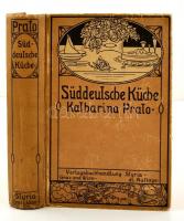 Katharina Prato: Die Süddeutsche Küche. Graz-Wien, 1919, Verlag-Bucchandlung Styria. Kiadói félvászon-kötés, kopottas borítóval, kissé laza fűzéssel, de belül jó állapotban, német nyelven./ Half-linen-binding, in German language.