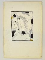 Szász jelzéssel: Női arc. Vegyes technika, karton, foltos, 21×17 cm