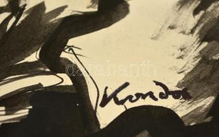 Kondor jelzéssel: Parti vegetáció. Tus, papír, kis gyűrődéssel, 27×40 cm