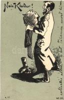 Naie Klaider! / A. ST. No. 221. / Judaica, Jewish men, art postcard (tear)